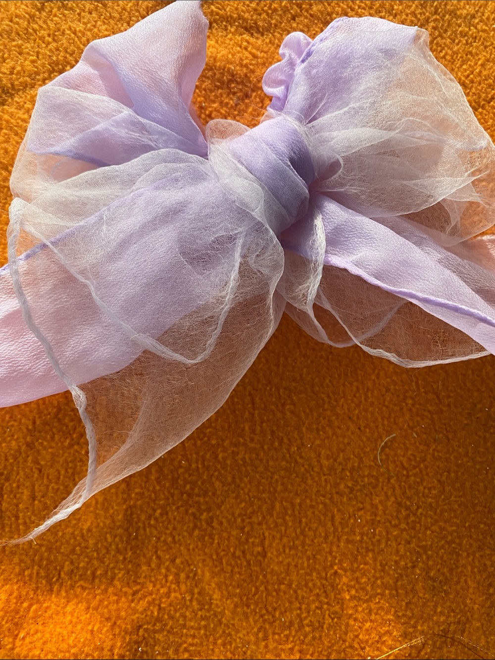 Sheer Lavender Organza Bow Hair Clip - Unbranded
